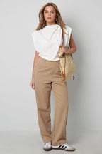 Cotton Blend Wide Leg Bodysuit Spring/Summer Comfort Fit - Ella