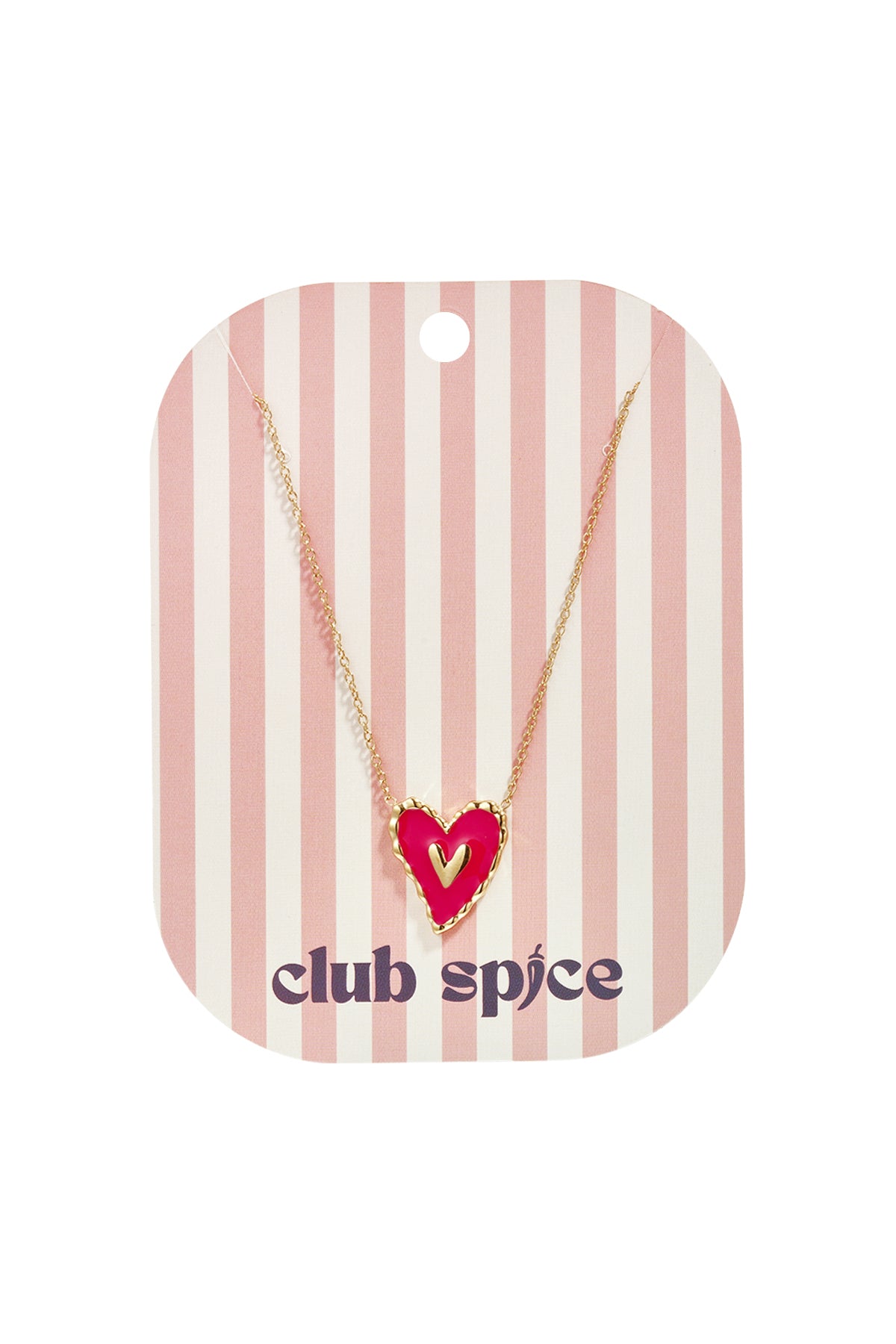 Necklace with hanging red heart