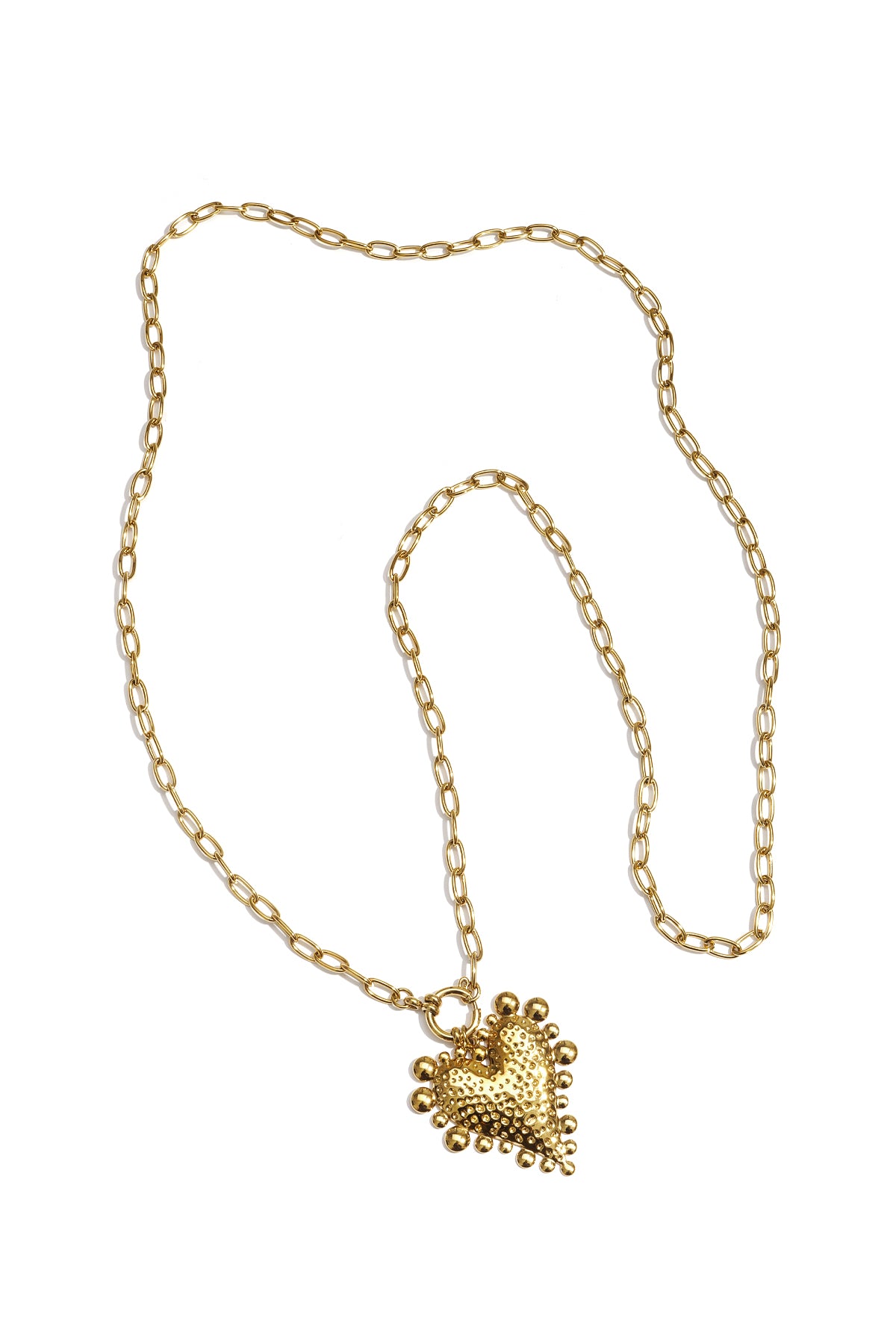 Layered necklace with chunky heart charm