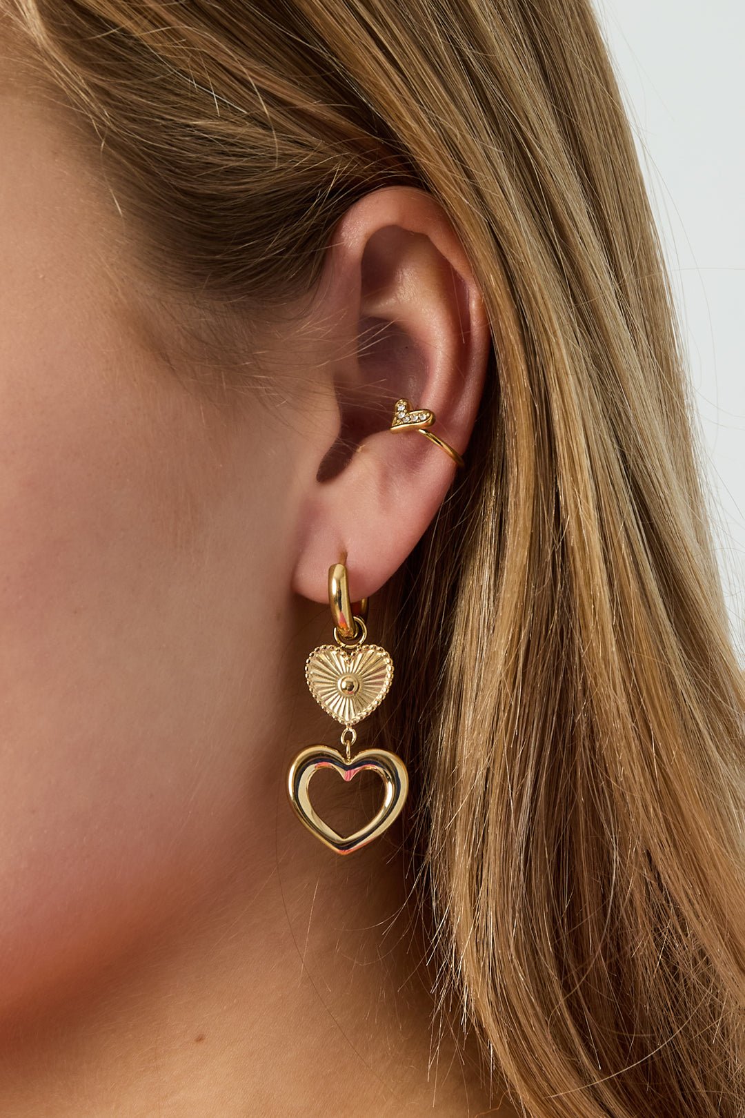 Stainless Steel Ear Cuffs Heart Daily Daily Simple Series Women's jewelry - Ella