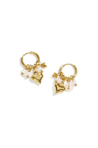 Earrings with heart and bead pendants - Ella