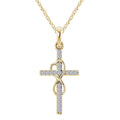 Alloy Pendant With Diamond And Eight-character Cross Necklace