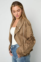 Woven Polyester Fiber Women's Jacket Street Style Tie - up - Ella