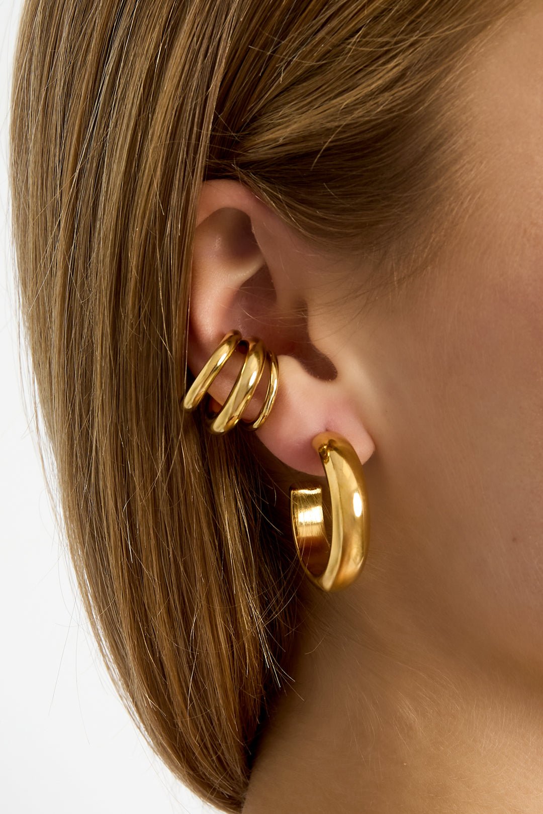 Stainless Steel Ear Cuffs lines Daily Simple Series Women's jewelry - Ella