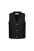 Viscose Women's Sleeveless Top V - Neck Buttoned Front - Ella