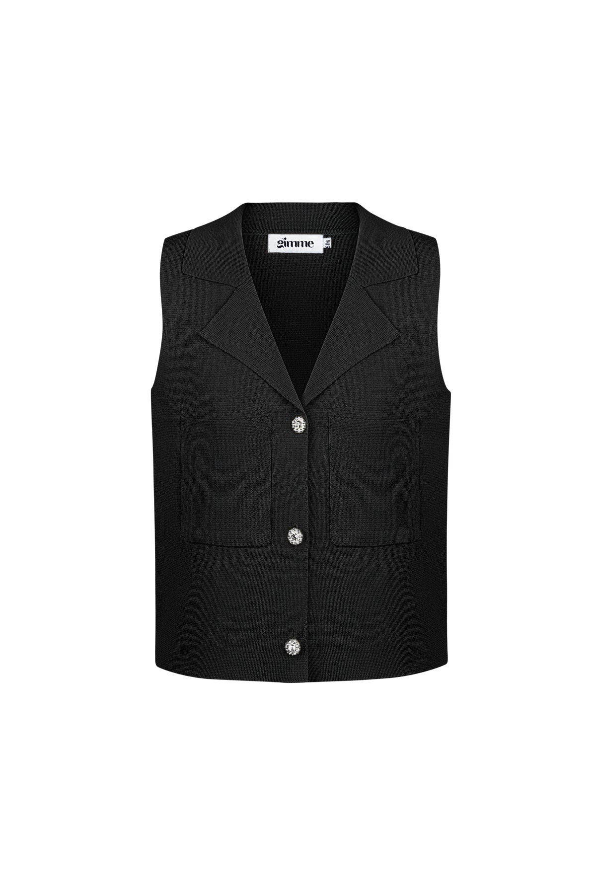 Viscose Women's Sleeveless Top V - Neck Buttoned Front - Ella