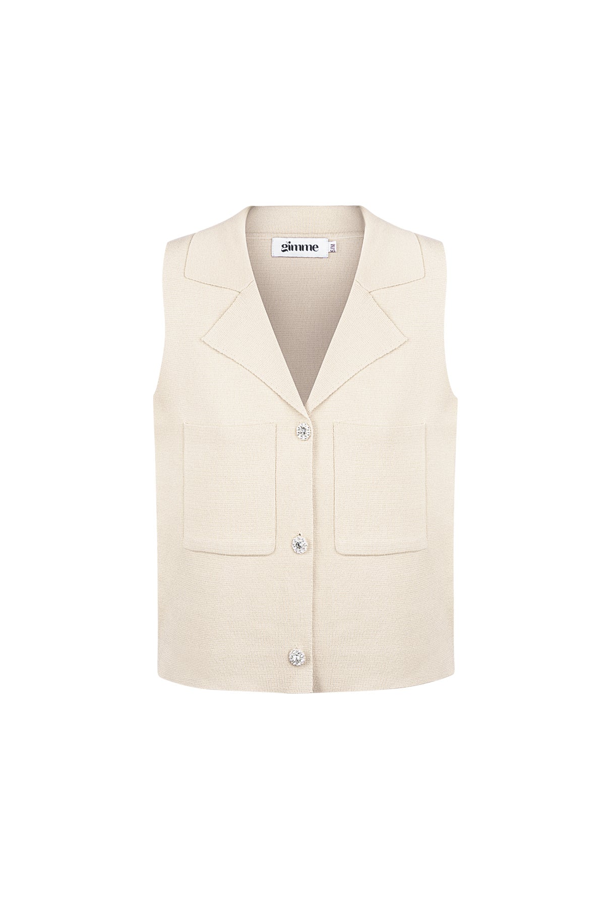 Viscose Women's Sleeveless Top V - Neck Buttoned Front - Ella