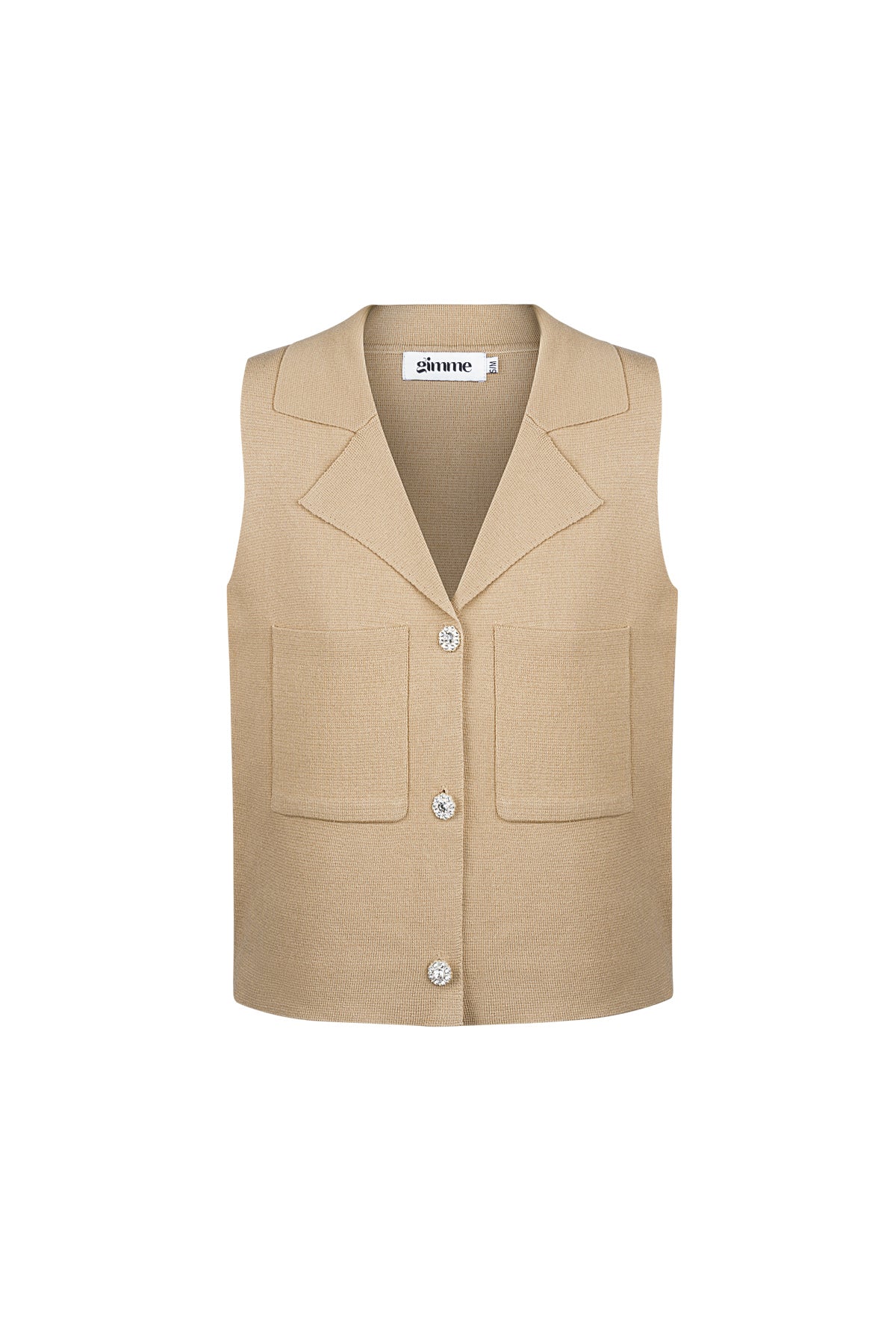 Viscose Women's Sleeveless Top V - Neck Buttoned Front - Ella