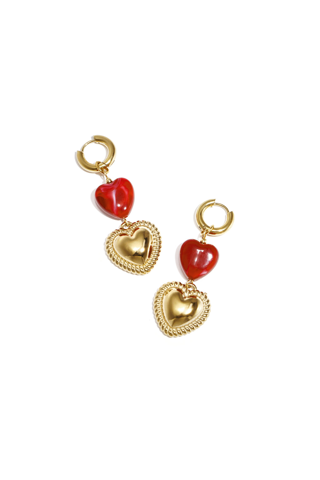 Heart-shaped pendant earrings