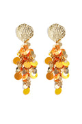 Shell earrings with hanging sequins