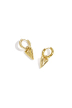 Earrings with structured hanging heart