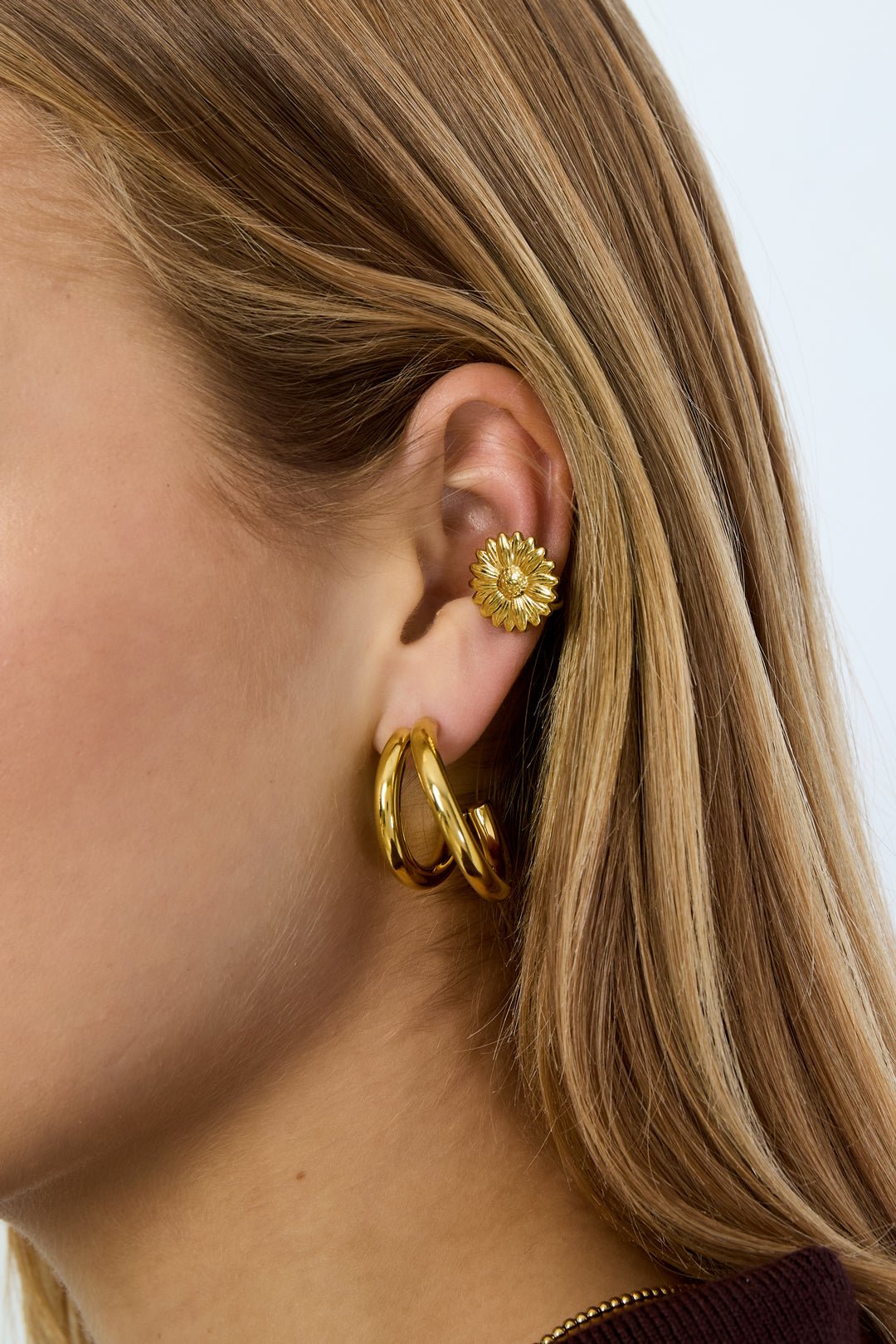Stainless Steel Ear Cuffs Flower Casual Daily Simple Series Women's jewelry - Ella