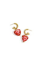 Earrings with pendant decorated heart