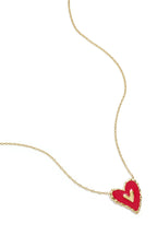 Necklace with hanging red heart