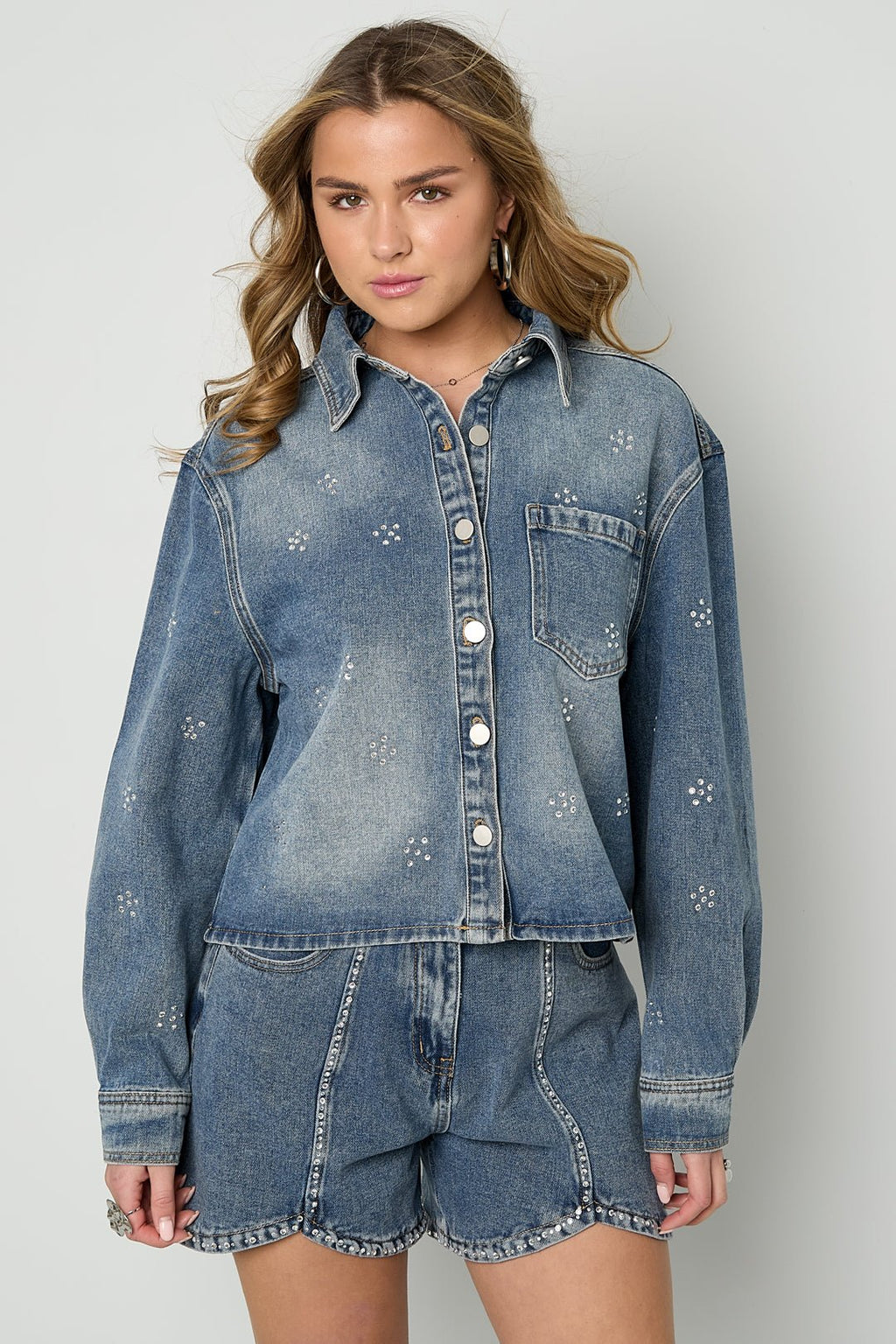 Strass Denim Jacket - Ella