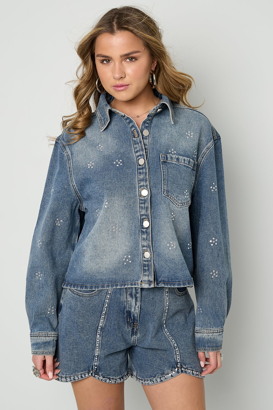 Strass Denim Jacket - Ella