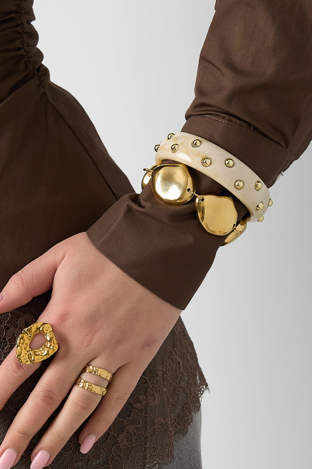 Necklace with rustic asymmetrical beads