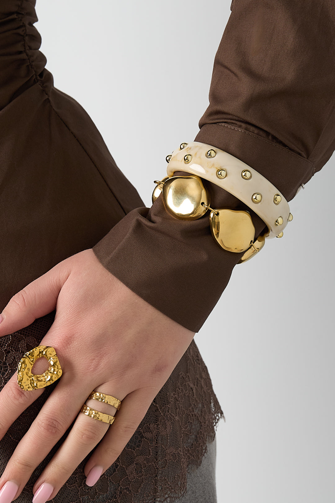 Necklace with rustic asymmetrical beads