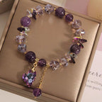Purple Heart Crystal Bracelet / Amethyst Jewelry