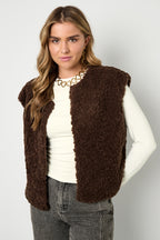 Woven Polyester Fiber Women's Vest Casual Solid Color Fall/Winter