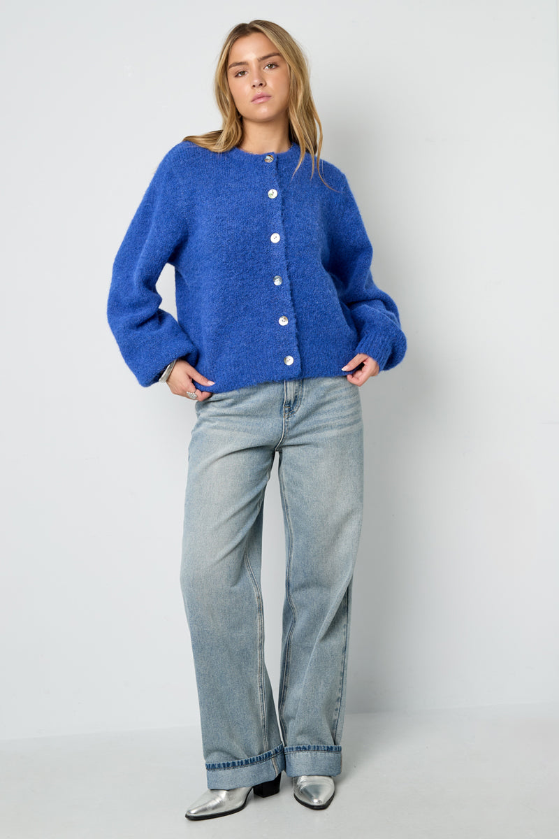 Knitted Polyester Fiber Women's Cardigan Casual Solid Color Fall/Winter