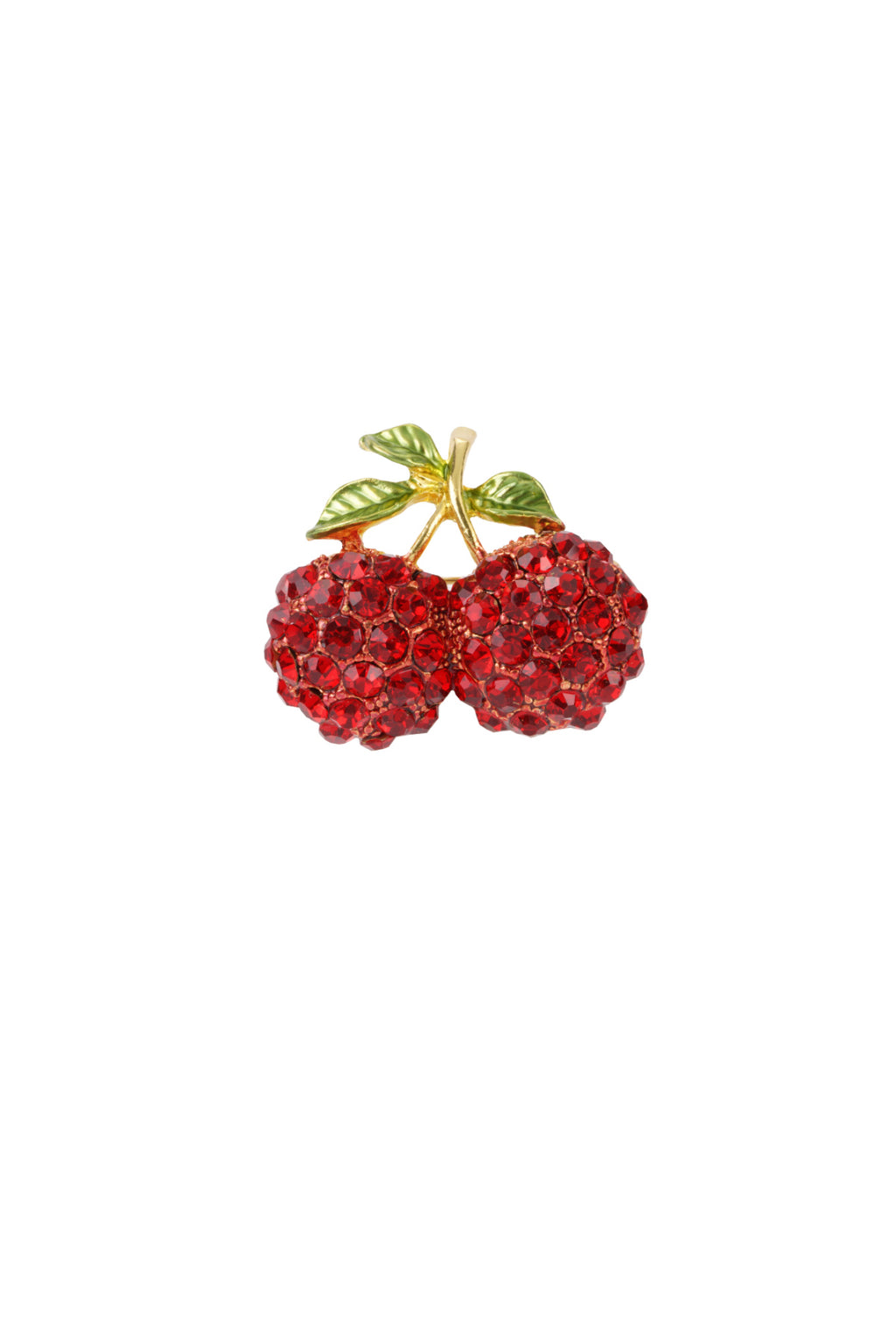 Rhinestone cherry brooch - Ella