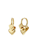 Earrings with different sizes of heart pendants