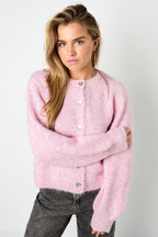 Knitted Polyester Fiber Women's Cardigan Casual Solid Color Fall/Winter