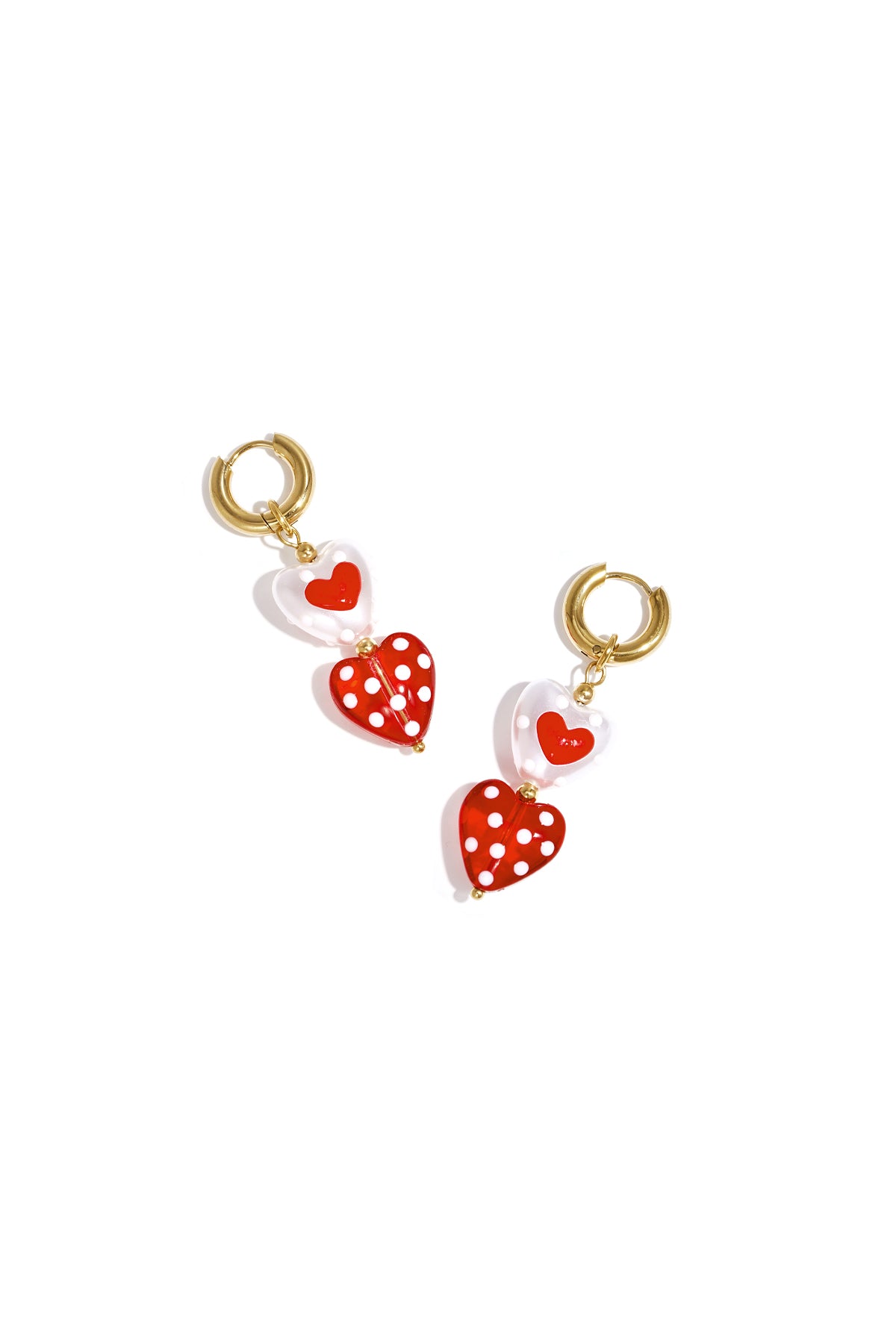 Heart-shaped pendant earrings