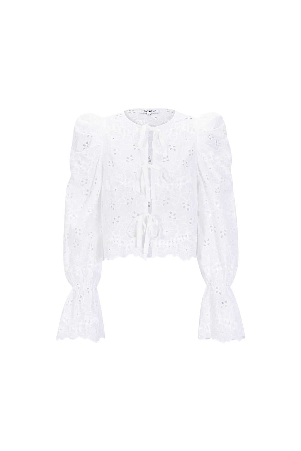 Cotton Woven Women's Long Sleeve Top Casual Cutout